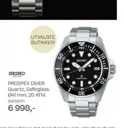 Bjørklund Seiko prospex diver quartz, safirglass. 041 mm, 20 atm. tilbud