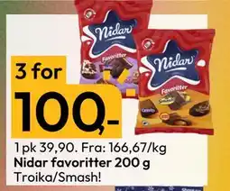 Gigaboks Nidar favoritter 200 g tilbud