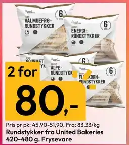 Gigaboks Rundstykker fra United Bakeries 420-480 g. Frysevare tilbud