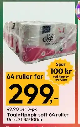 Gigaboks Toalettpapir soft 64 ruller tilbud