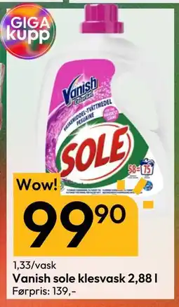 Gigaboks Vanish sole klesvask 2,88 l tilbud