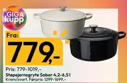 Gigaboks Støpejernsgryte Sabor 4,2-6,5 l tilbud