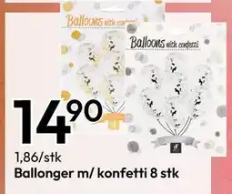 Gigaboks Ballonger m/ konfetti 8 stk tilbud