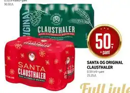 Bunnpris Santa og Original Clausthaler tilbud