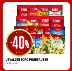 Bunnpris UTVALGTE TORO POSESAUSER tilbud