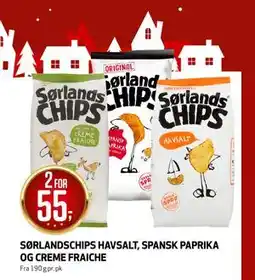 Bunnpris SØRLANDSCHIPS HAVSALT, SPANSK PAPRIKA OG CREME FRAICHE tilbud