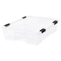 IKEA Samla Boks med lokk/låseklips, transparent/svart, 79x57x19 cm/55 l tilbud