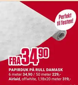 Europris PAPIRDUK PÅ RULL DAMASK tilbud