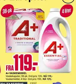 Europris A+ VASKEMIDDEL tilbud