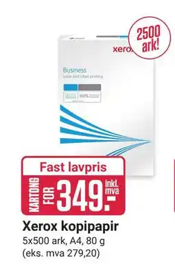 Europris Xerox kopipapir tilbud