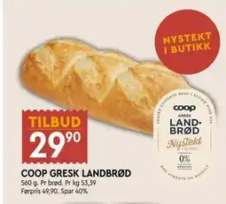 Coop Mega COOP GRESK LANDBRØD tilbud