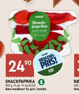 Coop Mega SNACKPAPRIKA, Medlemspris tilbud