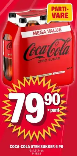 Coop Extra COCA-COLA Uten sukker 6 pk tilbud