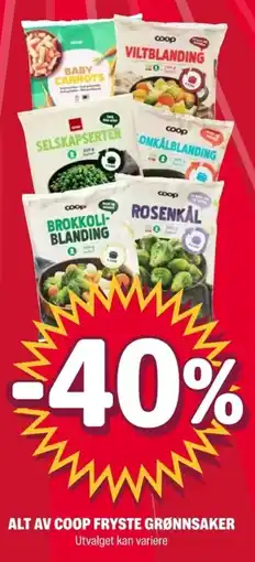 Coop Extra Alt av coop fryste grønnsaker tilbud