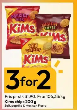 Gigaboks Kims chips 200 g tilbud