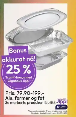 Gigaboks Alu. former og fat tilbud