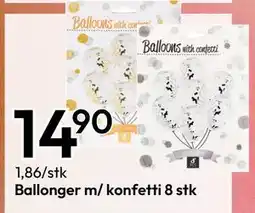 Gigaboks Ballonger m/ konfetti 8 stk tilbud