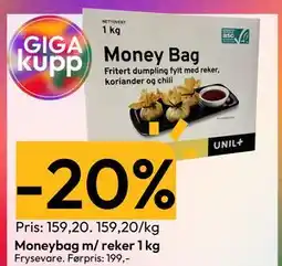 Gigaboks Moneybag m/ reker 1 kg tilbud