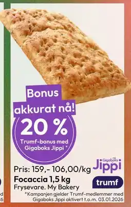Gigaboks Focaccia 1,5 kg tilbud