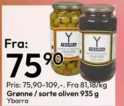 Gigaboks Grønne / sorte oliven 935 g tilbud