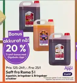 Gigaboks Saft fra Roma 5 l tilbud