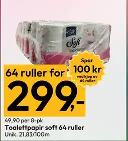 Gigaboks Toalettpapir soft 64 ruller tilbud