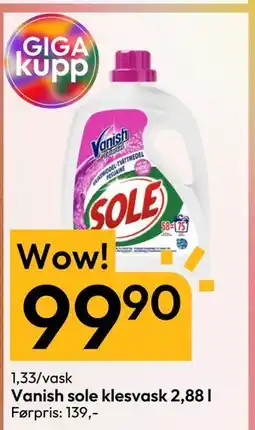Gigaboks Vanish sole klesvask 2,88 l tilbud