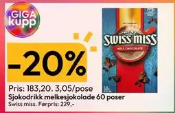 Gigaboks Sjokodrikk melkesjokolade 60 poser tilbud