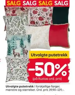 Rusta Utvalgte putetrekk tilbud