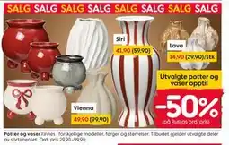 Rusta Utvalgte potter og vaser tilbud