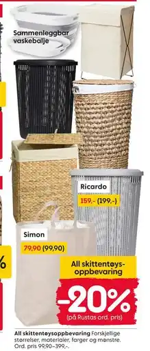 Rusta All skittentøysoppbevaring tilbud
