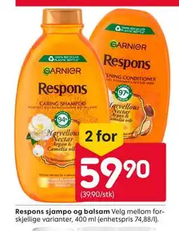 Rusta Respons sjampo og balsam tilbud