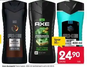 Axe dusjgelé