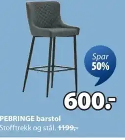 JYSK Pebringe barstol tilbud