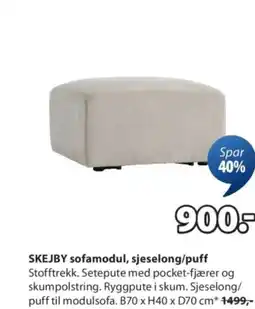 JYSK Skejby sofamodul, sjeselong/puff tilbud