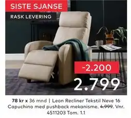 Skeidar Leon Recliner tilbud