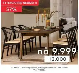Skeidar Charlie spisebord tilbud