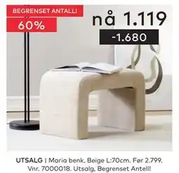 Skeidar Maria benk tilbud