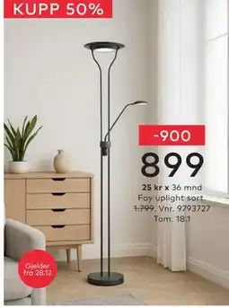 Skeidar Fay uplight sort tilbud