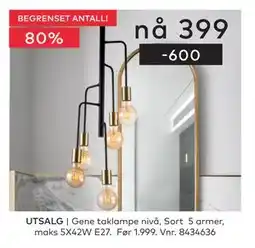 Skeidar Gene taklampe nivå tilbud