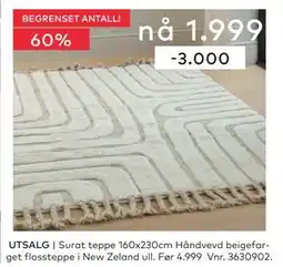 Skeidar Surat teppe 160x230cm tilbud