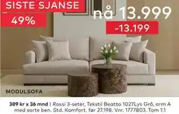 Skeidar Rossi 3-seter tilbud