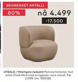 Skeidar Ytterligere nedsatt! Patricia hvilestol tilbud