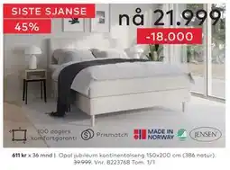 Skeidar Opal jubileum kontinentalseng tilbud