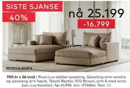 Skeidar Rossi Lux dobbel sjeselong tilbud