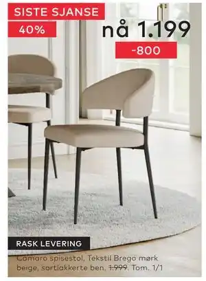 Skeidar Camaro spisestol tilbud