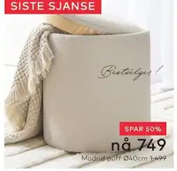 Skeidar Madrid puff tilbud