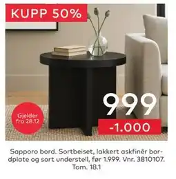 Skeidar Sapporo bord tilbud