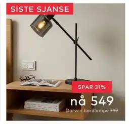 Skeidar Darwin bordlampe tilbud