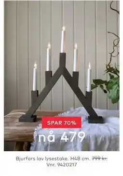 Skeidar Bjurfors lav lysestake tilbud